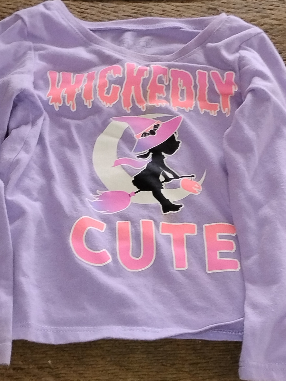 Toddler Girls Halloween Wickedly Cute Witch Lavender Long Sleeve Shirt